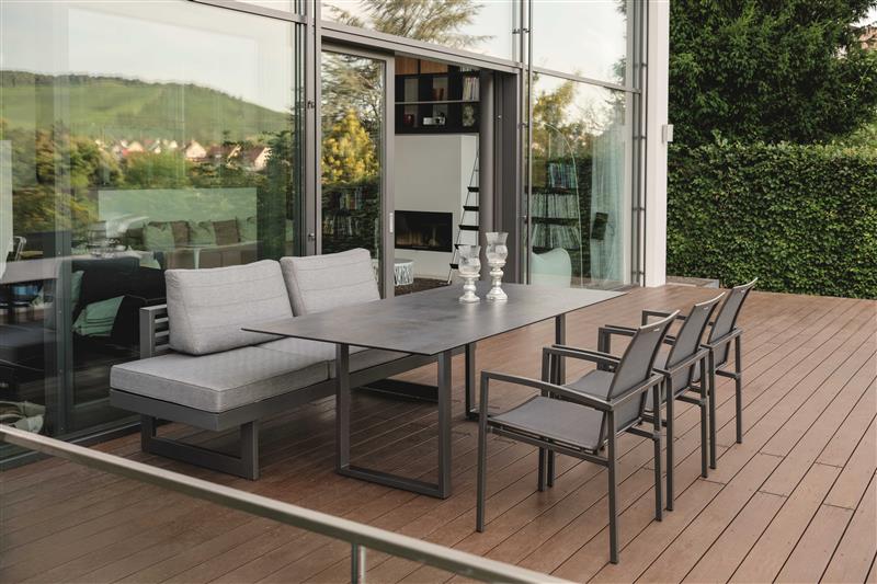 STERN New Holly Dining-Bank/Liege anthrazit / karbon/ seidengrau