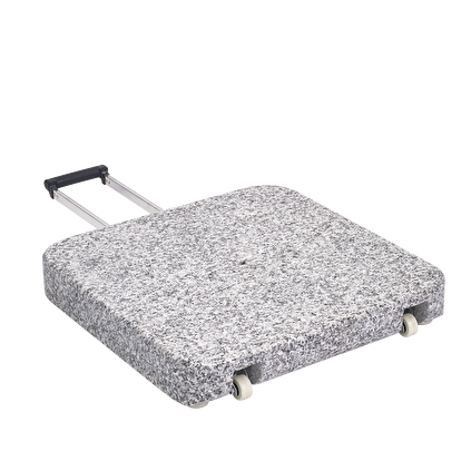 Glatz Granitsockel Z, 55kg, 55x55x9cm, Naturstein mit Rollen und ausziehbarem Handgriff ausziehbarem Handgriff
