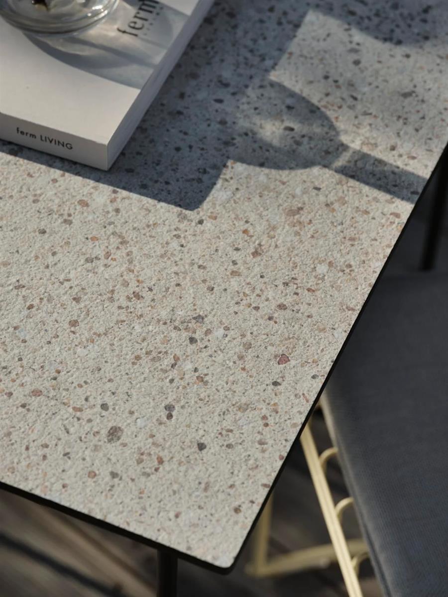 Brafab Tischplatte HPL 125x70 cm Beige Terrazzo