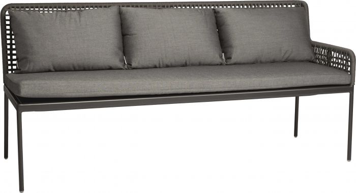 Stern Greta Dining-Set Ecke links anthrazit/ Kordel platin/Kissen seidengrau