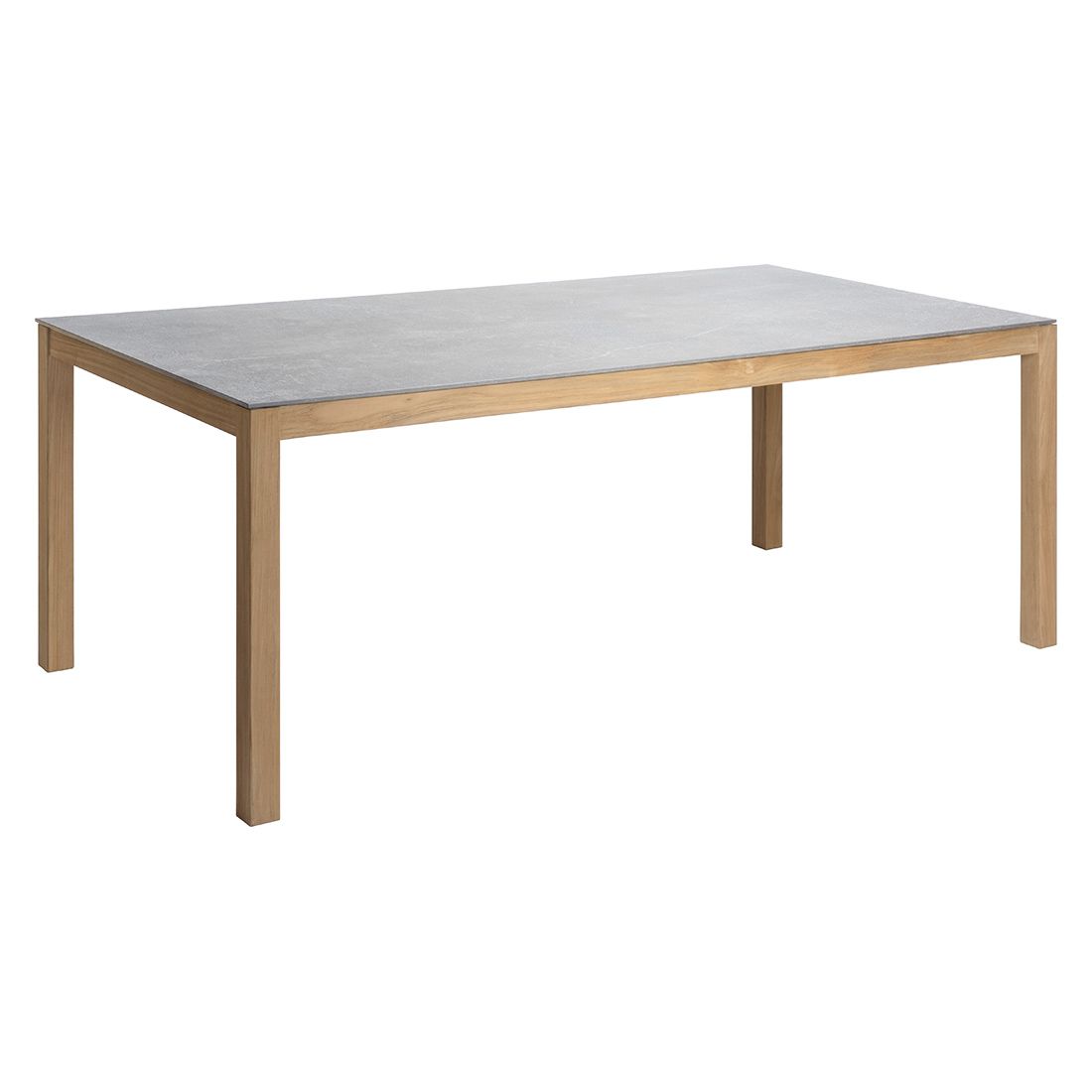 Stern ODEA DINING Tisch 200x100 cm Teak/Tischplatte Dekton Lava hellgrau