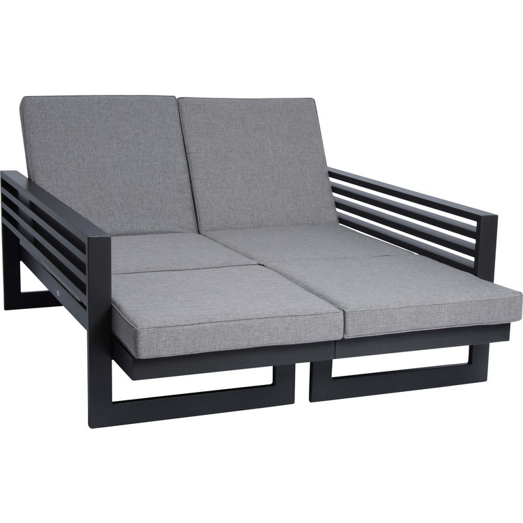 Stern New Holly Bank/Liege anthrazit/Bespannung silber/Kissen seidengrau