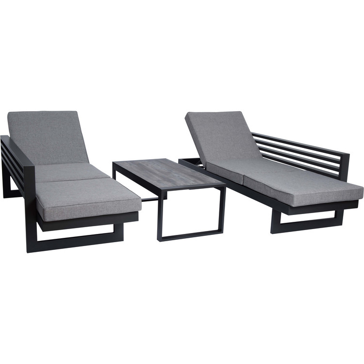 Stern New Holly Bank/Liege anthrazit/Bespannung silber/Kissen seidengrau